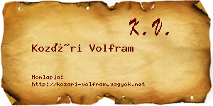 Kozári Volfram névjegykártya